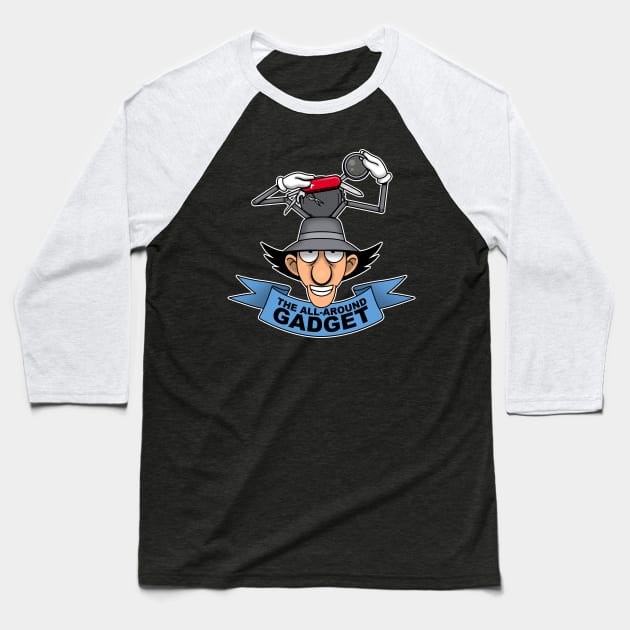 The All-Around Gadget Funny Retro 80's Detective Cartoon Baseball T-Shirt by BoggsNicolas